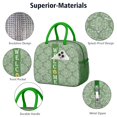 thumbnail image 4 of Lunch Bag Lunch Box for Women Reusable Insulated Lunch Cooler Bags,Large Capacity for Work Travel Picnic,Water-Resistant Colorful Floral Lunch Tote Bag Gifts for Woman Mom Green, 4 of 6
