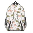 thumbnail image 3 of Dinosaur and Floral Off White Pattern Cute School Backpack Bag with Padded Back and Adjustable Shoulder Straps 16.9 X 12.6 X 5.9 Inches, 3 of 5