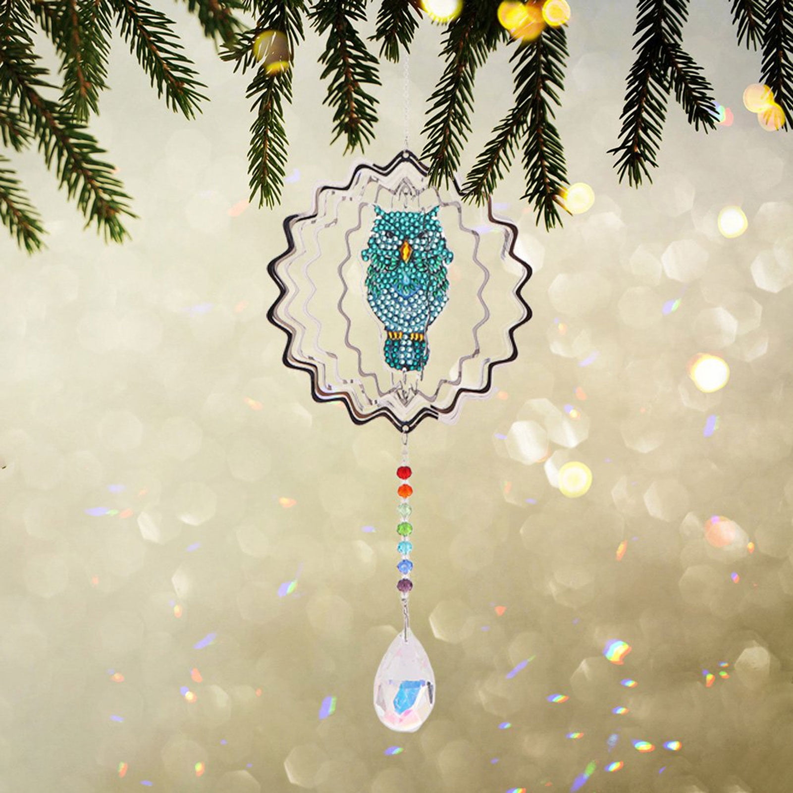 Carillon De Peinture Diamant DIY Carillon Éolien Motif Animal Kit De Broderie Diamant Décoration Suspendue Maison DIY