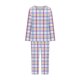 thumbnail image 4 of Puntoco Conjunto de capris de manga larga a cuadros con cuello redondo de dos piezas para mujer Puntoco Puntoco-749, 4 of 5