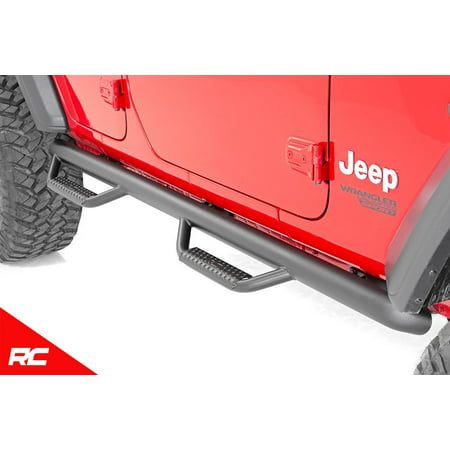 Rough Country Nerf Bar Hoop Steps compatible w/ 2018-2019 Jeep Wrangler JL 4DR Side Steps Rock Sliders (Best Side Steps For Jeep Wrangler Unlimited)