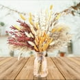 thumbnail image 4 of Fall Decor Autumn Decorations for Home Thanksgiving Table Boho Flowers Orange Pampas Grass Fluffy Dried Flower Bouquet Dry Pompas, 4 of 7