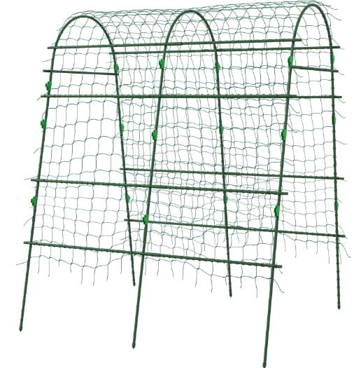 Arch Trellis, Metal Garden Trellis for Climbing Plants Outdoor, with Climbing Net