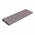thumbnail image 1 of Ethnic Bench Pad, Vivid Colored Ornament with Zig Zag Lines Symmetric Geometric, HR Foam Cushion with Decorative Fabric Cover, 45" x 15" x 2", Blue Orange, by Ambesonne, 1 of 3