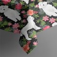 thumbnail image 6 of White Poodle Dog Hawaiian Floral Rectangle Tablecloth 60"x102",Waterproof Polyester Rectangle Table Cloth, Wipeable Spillproof Polyester Tablecloth for Dining, Camping, Indoor and Outdoor, 6 of 6