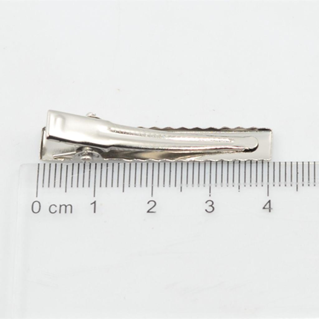 Milageto 6x 50pcs Assorted Size Flat Single Zinc Metal Alligator Hair Clips 40mm