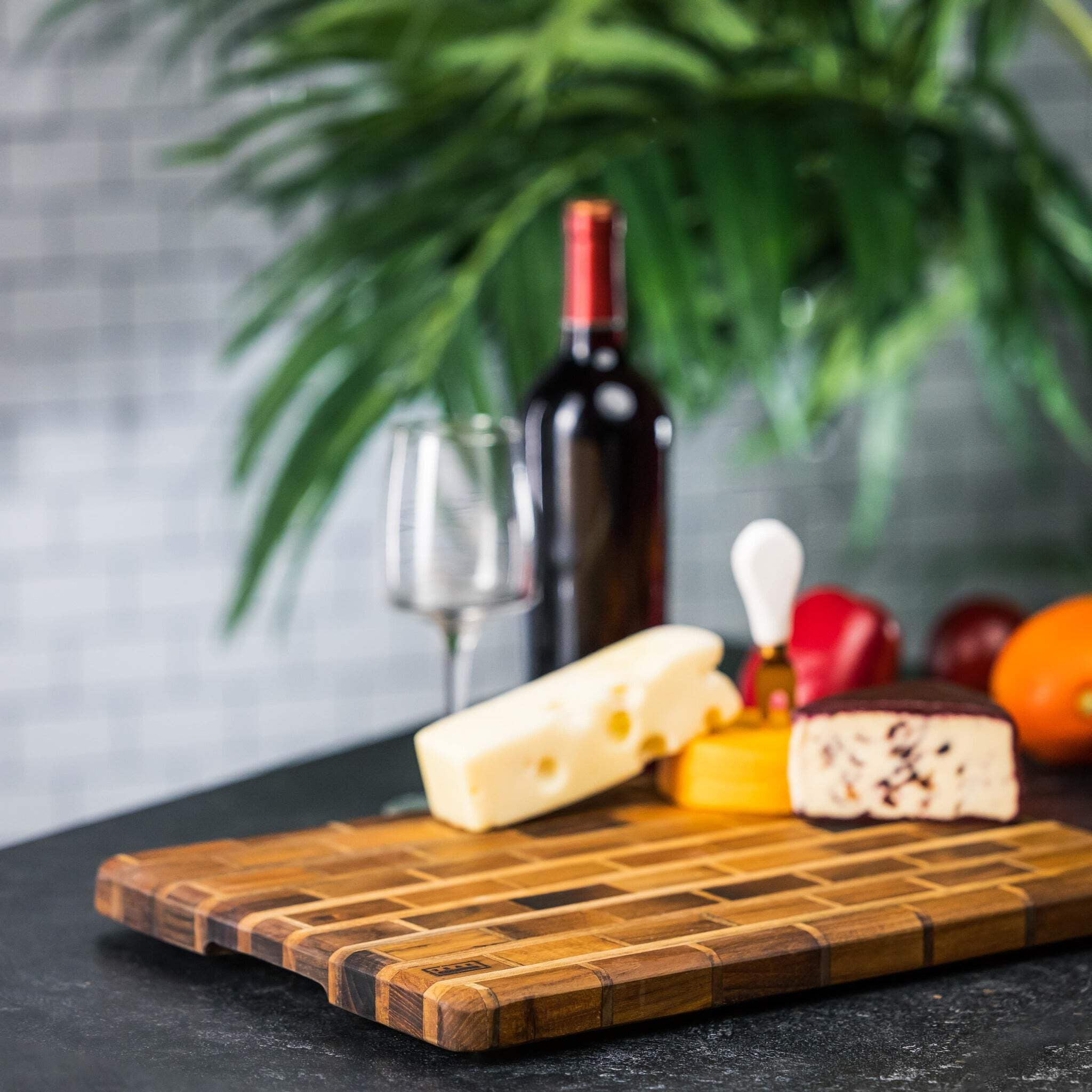 Artisanal Teak Charcuterie, Cutting, Cheese & Bread Board, Handmade, 16x12x1, for Slicing, Dicing & Food Serving
