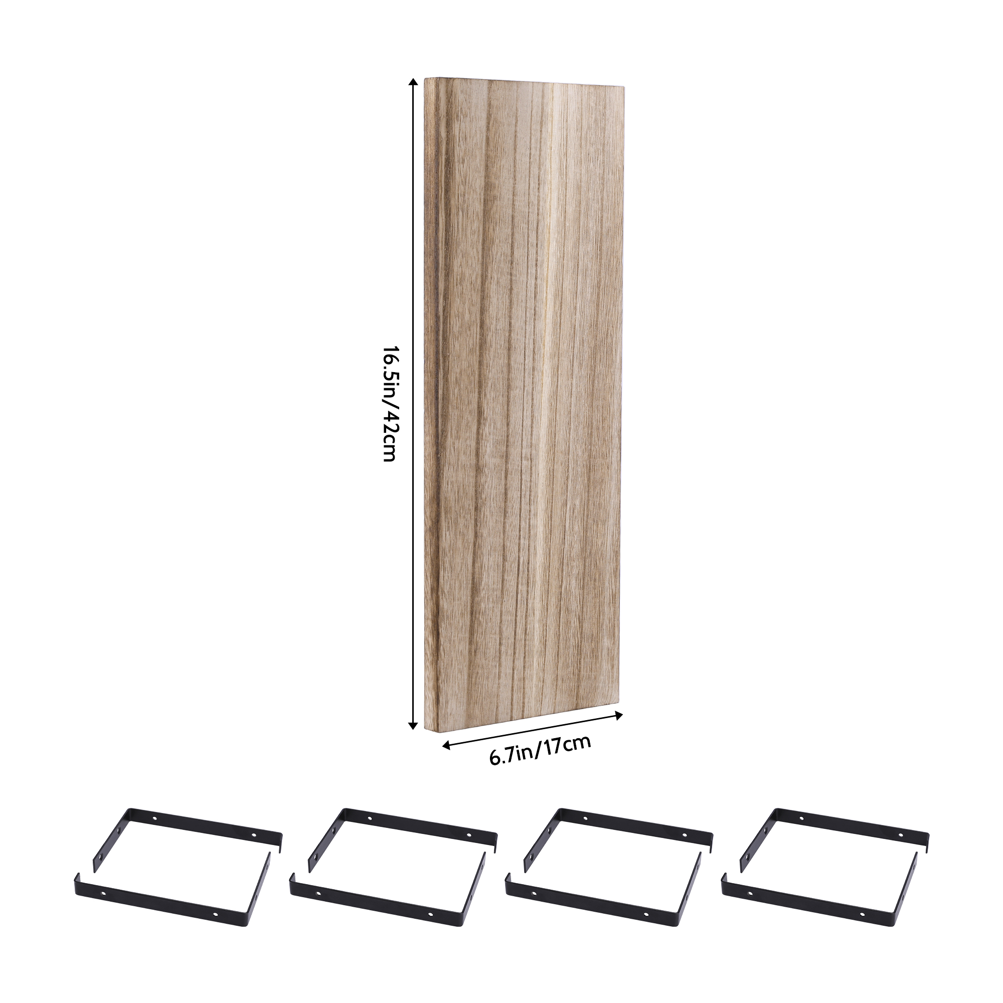 REGALWOVEN Wood Floating Shelves Set of 4, Wall Mounted Shelves for Bedroom and Kitchen Wall Decor Brown 16.5*6.7in