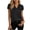 Black, variant on Womens Blouses Casual Plus Size Short Sleeve V-Neck Circle Tops - Split Hem for Work Pink XXL