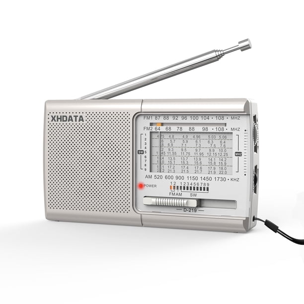 Radio Portátil XHDATA D219 AM/FM con Fuerte Recepción Beige
