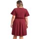 thumbnail image 3 of GRACE & GRANDEUR Vestido de Talla Grande para Mujer con Bordado Frontal, Costura Alta, Pliegues, Cuello en V, Mangas con Volantes, Vestido Midi A Line 3X Burdeos, 3 of 5