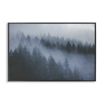 Stupell Industries Fog Filled Trees Landscape Landscape & Nature Photography Black Framed Art Print Wall Art, 18 x 12
