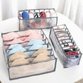 thumbnail image 2 of Underwear Drawer Organizer, 3 Packs Foldable 6/7/11 Cell Foldable Closet Organizers Storage Boxes for Underwear/Socks/Bras/Ties Clothes Storage (Grey) (Grey), 2 of 4