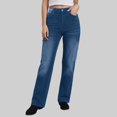 thumbnail image 2 of Mepaouo Women's Wide Leg Jeans Casual High Waisted Stretch Baggy Loose Denim Pants(Blue,L), 2 of 9