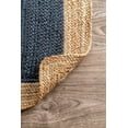 thumbnail image 3 of Hand Braided Round Rugs Farmhouse Rugs for Living Area Rug for Bedroom, Kitchen, Living Room, Indoor Outdoor Rug Carpet 4" Square Feet (48x483 Inch) (Blue+Beige Border), 3 of 4