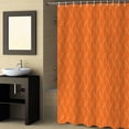 thumbnail image 2 of Fabric Shower Curtain Orange Long Wave Pattern Texture Shower Curtains with 12 Hooks Waterproof Machine Washable Bath Curtains for Bathroom, 72 x 96in, 2 of 6