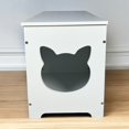 thumbnail image 6 of HOQBN 39.4" Cat Litter Box Enclosure,Hidden Litter Box Furniture Freestanding Pet Washroom Cabinet, Decorative Indoor Pet Side Table Fits Most Standard,White, 6 of 7