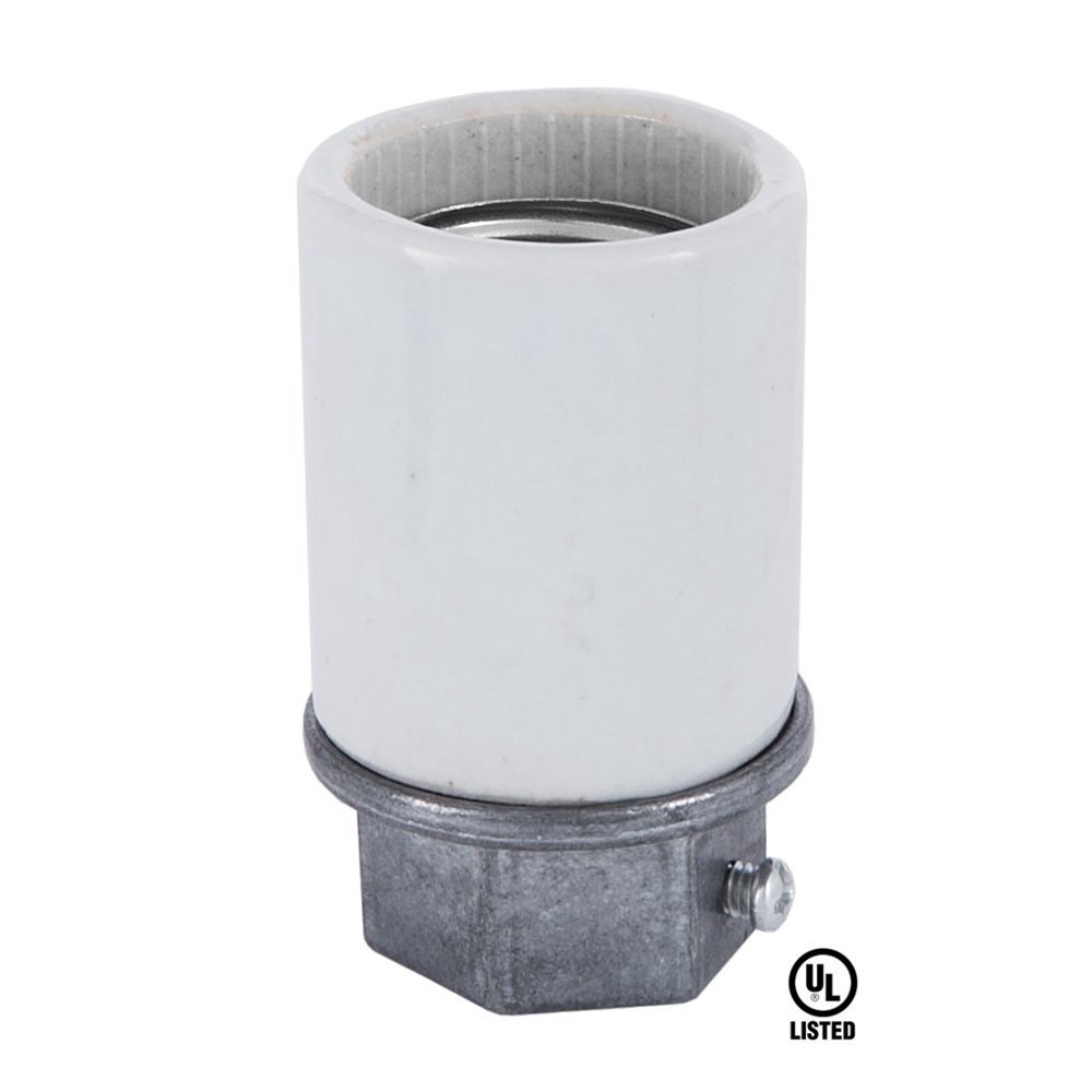 High Heat Resistant Porcelain Keyless Medium Socket 1/2IPS Base, High