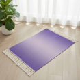 thumbnail image 3 of Purple Ombre Bathroom Rug 2'x3', Modern Gradient Abstract Art Low Profile Front Entryway Rug with Tassels, Woven Cotton Washable Kitchen Mat Carpet for Foyer Bedroom Back Door Decor, 3 of 9