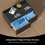 Smart Coffee Table with Dual-Drawer Cooling, Freezer Function, Wireless Charging, Bluetooth Speakers & LED Lights – Perfect for Modern Living Spaces