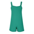 thumbnail image 5 of TAGOLD Womens Summer Jumpsuit,Women's Summer Comfortable Casual Suspender Shorts Solid Color Pocket Jumpsuit Shorts Green 8, 5 of 5