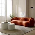 thumbnail image 5 of Kevinplus 4-Seat Modern Curved Sofa with 3 Pillows for Bedroom Office Apartment (Orange), 5 of 7