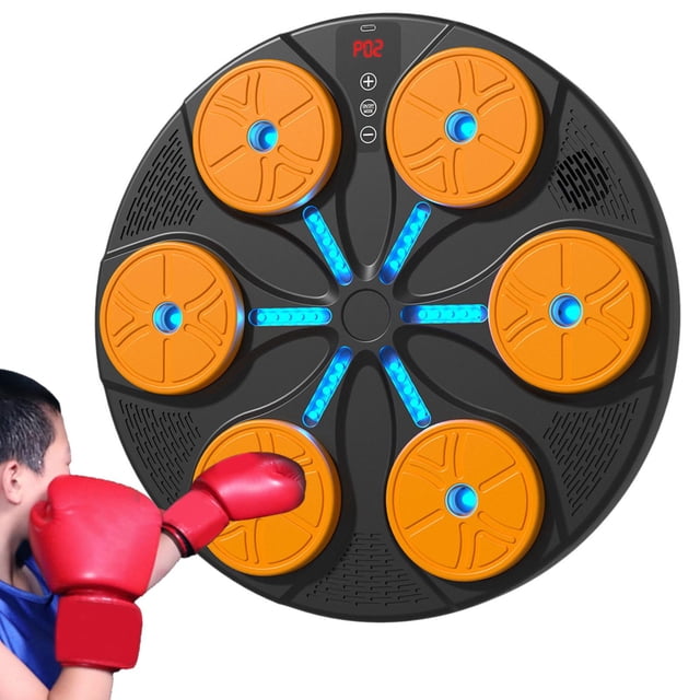 Máquina de boxeo música electrónica boxeo pared objetivo Sanda para niños adultos deportes de interior ejercicio saco de arena música boxeo entrenador Naranja