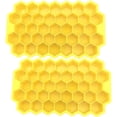 thumbnail image 2 of Módulo para cubitos de hielo SiliBlockYellow 2Pzas Amarillo Silicón 37Cavidades Grado Alimenticio Flexible., 2 of 2