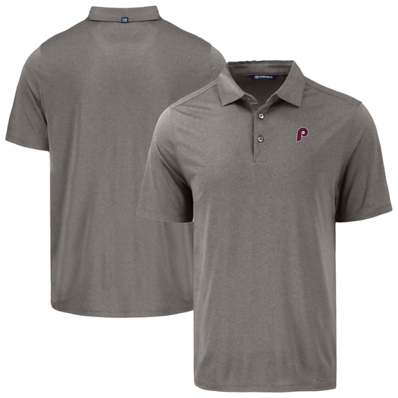 Men's Cutter & Buck Gray Philadelphia Phillies Coastline Epic Comfort Eco Recycled Polo