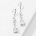 thumbnail image 2 of PYNZY Women's Dangle Drop Cubic Zirconia Jewelry Earrings white Gold Plated for Bride Wedding as Female Birthday Gifts, 2 of 6