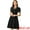 Black, variant on Unique Bargains Women's Ruffled Peter Pan Collar Midi Dresses M Grey