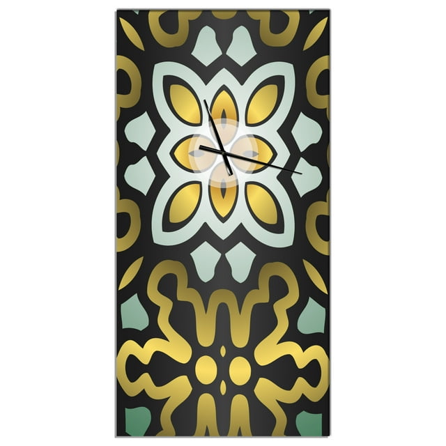 DesignArt Ethnic Floral Geometric Ornament Large Wall Clock
