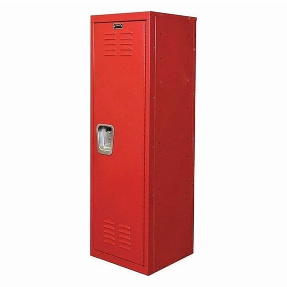 Wardrobe Locker, 15 in W, 15 in D, 48 in H, (1) Tier, (1) Wide, Red