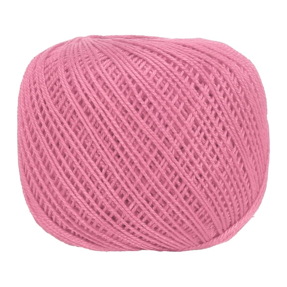 164 Yards Size 3 Pure Pink Pearl Cotton Crochet Thread Lace Weight Yarn Tatting Thread for Crocheting Knitting Embroidery Sewing