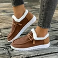 thumbnail image 3 of Women's Winter Snow Boots with Fleece Lined Cozy Warm Slip on Penny Loafers Flats Walking Shoes Casual Ankle Booties Coffee Size 9.5, 3 of 6