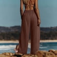 thumbnail image 5 of RUTAYY Women's Pants High Waist with Pocket Solid Color Casual Everyday Wear Breathable Loose Fit Vacation Playful Trousers, 5 of 7