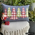 thumbnail image 3 of Christmas Lumbar Pillow Cover, 12" x 26" Gray Linen Pillowcase, Modern Christmas Tree Holiday Decor Oblong Pillow Cover For Sofa Couch, Hotels, Living Room, Bed Room - Christmas Magic, 3 of 10