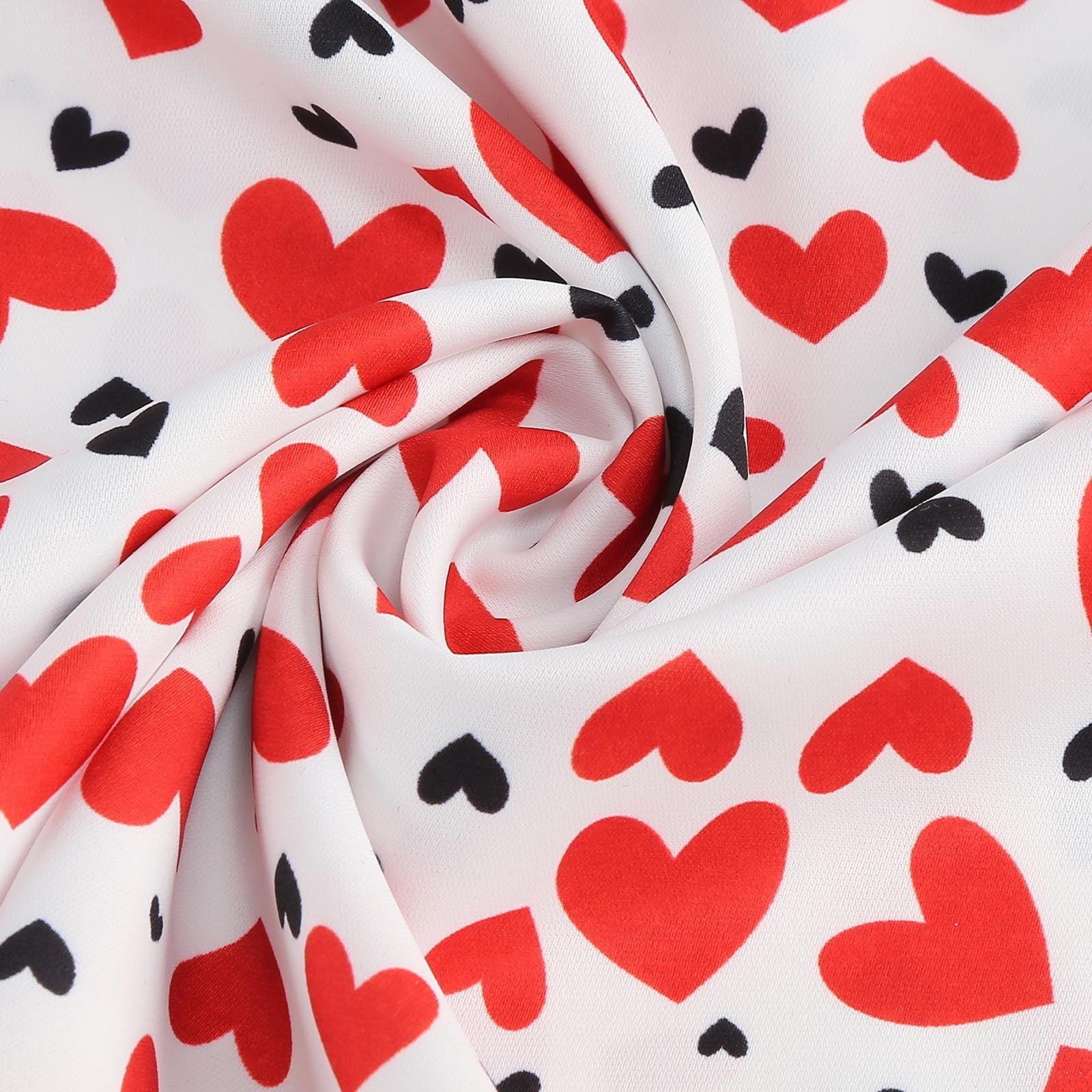 hotojiny Formal Dresses for Women Valentine's Day Gifts Cute Heart Print Cocktail Dresses Trendy Flowy Short Sleeve Maxi Dress