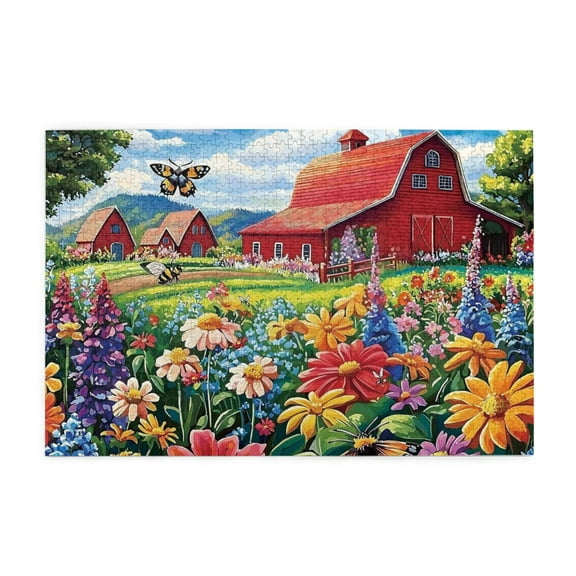 500 Piece Barn Field Butterfly Jigsaw Puzzle For Adults Challenging Puzzle Game Unique Artwork Home Decor Gift For Puzzle Lovers Fun For Adults