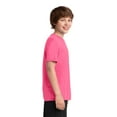 thumbnail image 3 of Port & Co Teen Unisex Regular Plain Short Sleeves T-Shirt Neon Pink Small, 3 of 6