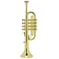 thumbnail image 1 of Trompeta infantil de plástico recubierto de oro para niños, juguete musical preescolar, instrumento de viento para regalo, 1 of 10