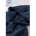 thumbnail image 3 of POGLIP Hoodie à Capuche Chaud en Fourrure pour Femmes Marine, 3 of 6