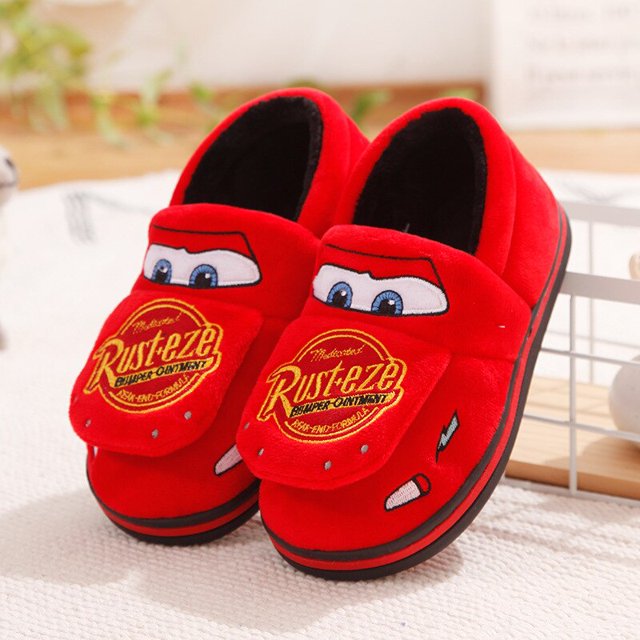 Zapatos de algodón para bebé de Disney, pantuflas de casa con dibujos animados de car story, zapatos cálidos de algodón para niño, zapatillas para niñas, plantilla 220 de 21cm Gao Jinjia LED