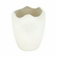 thumbnail image 5 of Classic Terracotta Wavy Rim Vase for Living Room Decor - Decorative Flower Vase for Home Display - Textured Sculptural Accent for Room, Bedroom, House, Office and Table Placement  - 12", Ivory & Tan, 5 of 11
