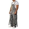 thumbnail image 5 of Mifsaly Denim Overalls for Men Adjustable Straps Cargo Jumpsuits with Multi Pockets Summer Casual Relaxed Fit Classic Workwear Gray,L, 5 of 9