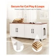 thumbnail image 2 of Cat Litter Box Enclosure for Multi Cats, 47.2" Hidden Cabinet with 4 Doors, Indoor Cat Washroom Furniture, Fits Most Litterboxes, Brown & White, 2 of 9
