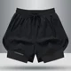 thumbnail image 3 of Pantalones cortos casuales de marca de moda para hombre, pantalones de fitness para correr de estilo americano, forro de dos piezas, pantalones cortos de baloncesto de tres cuartos con ilusión, 3 of 4