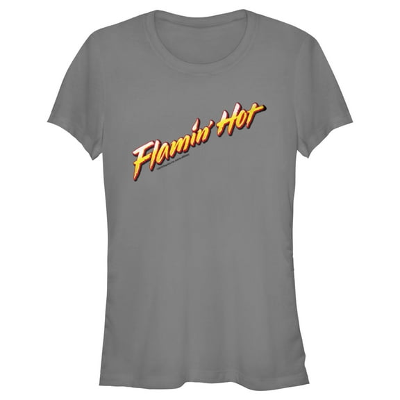 Junior's Cheetos Flamin' Hot Logo  Graphic Tee Charcoal Medium