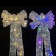 thumbnail image 2 of Cinta LED para decoración del árbol de Navidad, luces iluminadas, lazo, decoración colgante para el hogar de Navidad, 2 unidades, color plateado, 2 of 5