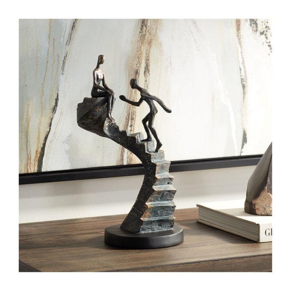 Kensington Hill Climbing Stairs 13 3/4" High Bronze Sculpture